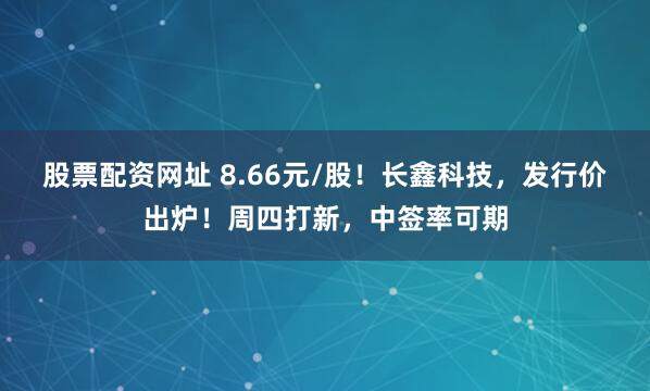 股票配资网址 8.66元/股！长鑫科技，发行价出炉！周四打新，中签率可期